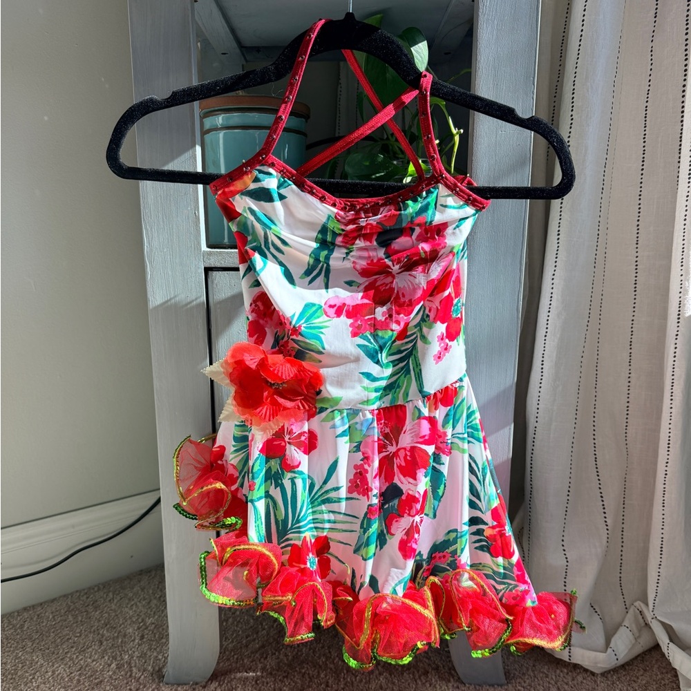 Floral Tropical Girls Jazz Costume